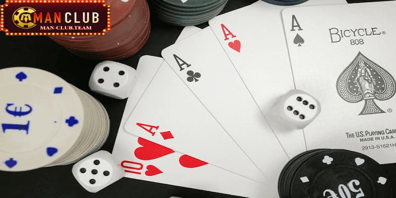 thứ tự bài poker là gì Tứ quý là tổ hợp bài mạnh khá hiếm xuất hiện trong game Poker