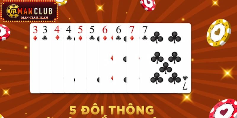 tới trắng tiến lên miền nam Người chơi sở hữu 5-6 đôi thông sẽ tới trắng Tiến Lên Miền Nam